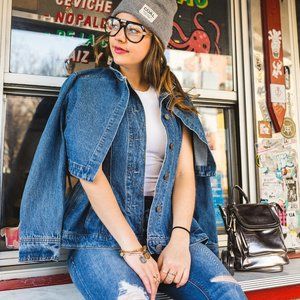 Current Air Peplum Denim Jacket